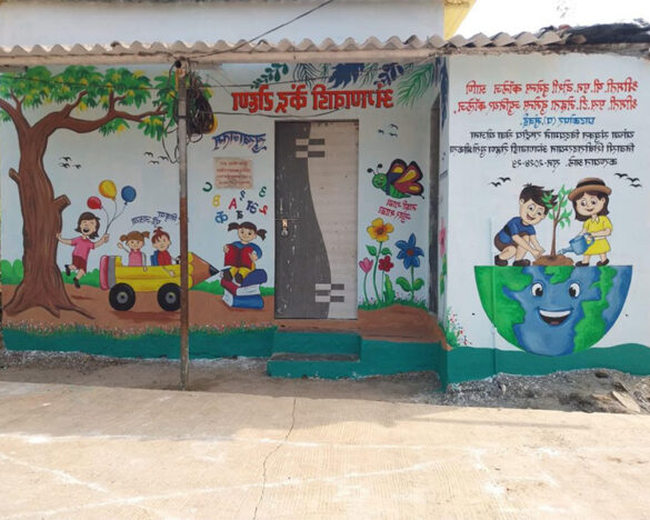 Special Project Of Anganwadi Painting Taken In Ron Village- Residential NSS Camp 2024-2025